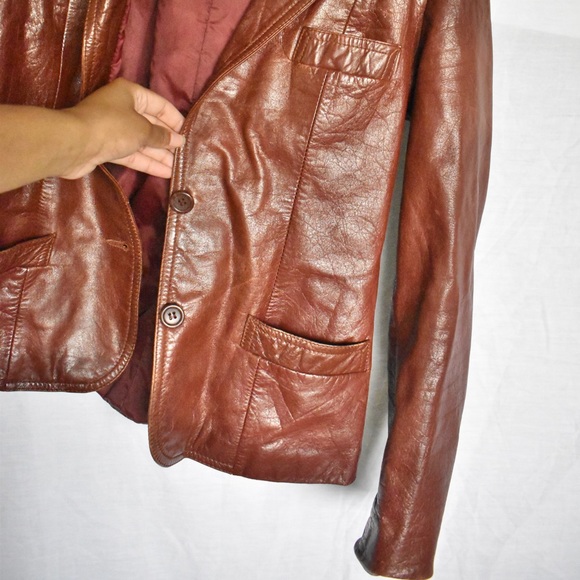 SOLD Foxmoor | Chocolately Vintage Genuine Leather Jacket - Picture 4 of 7